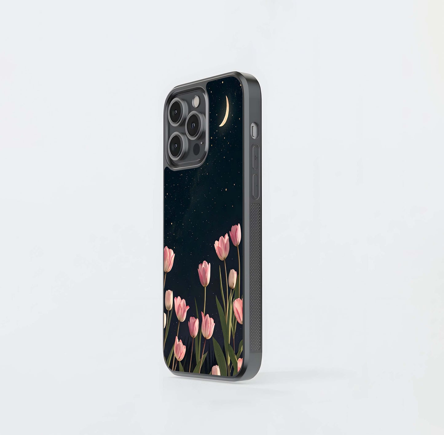 Tulips under the Crescent Moon Glass Case