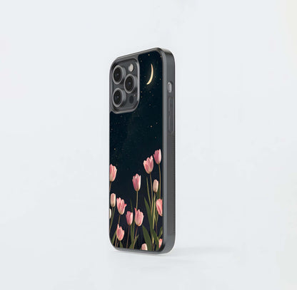 Tulips under the Crescent Moon Glass Case