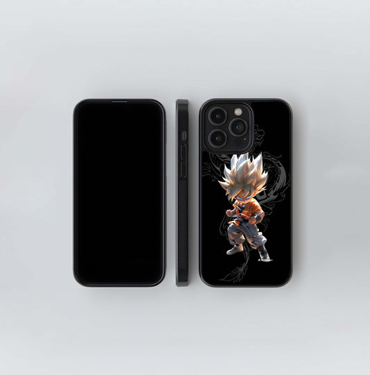 Chibi GokuSaiyan with Dragon Sketch Glass Case