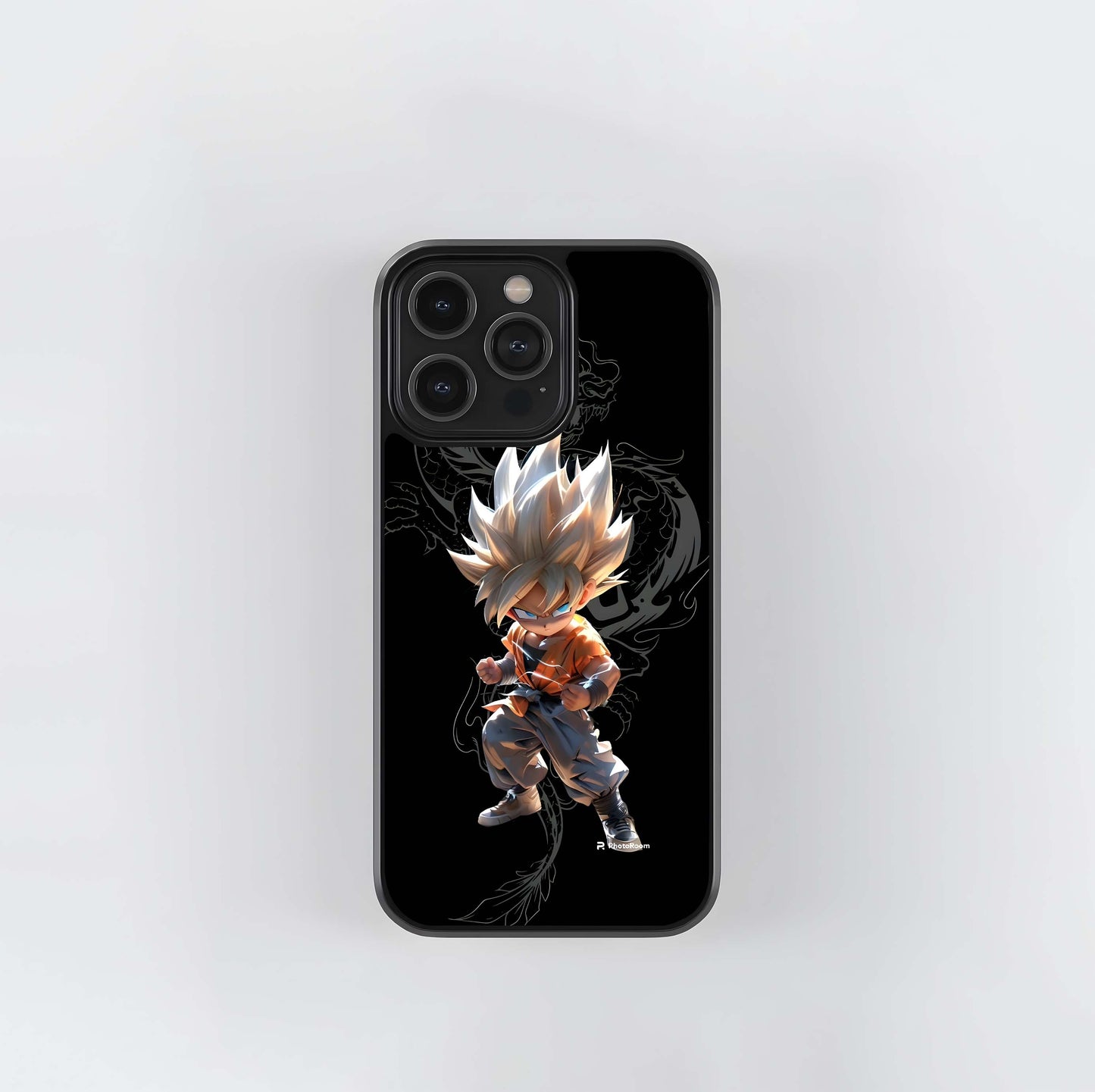 Chibi GokuSaiyan with Dragon Sketch Glass Case