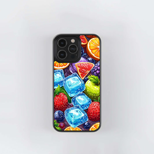 Colorful Fruits with Ice Glass Case