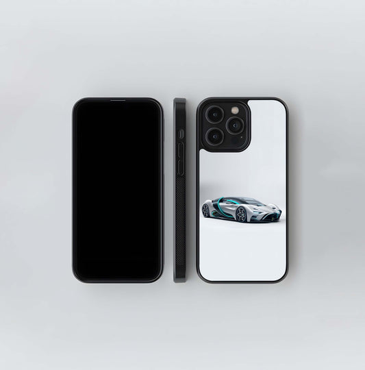 Futuristic Neon Racer Glass Case