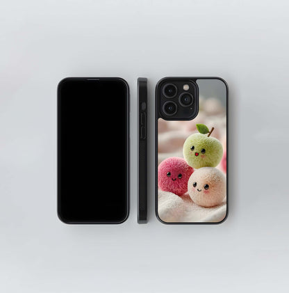 Fuzzy Fruit Pom-Poms Glass Case