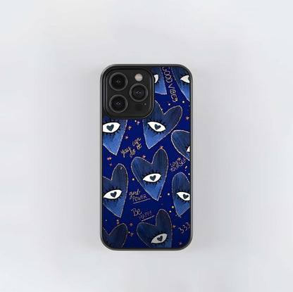 Blue Heart Vibes Glass Case