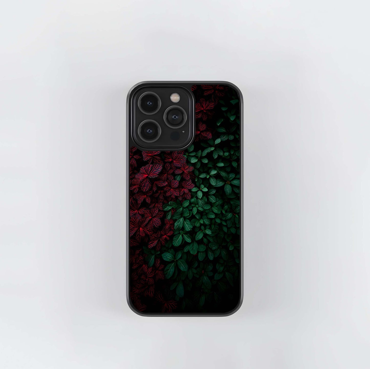 Red and Green Foliage Glass Case