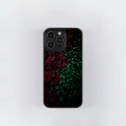 Red and Green Foliage Glass Case