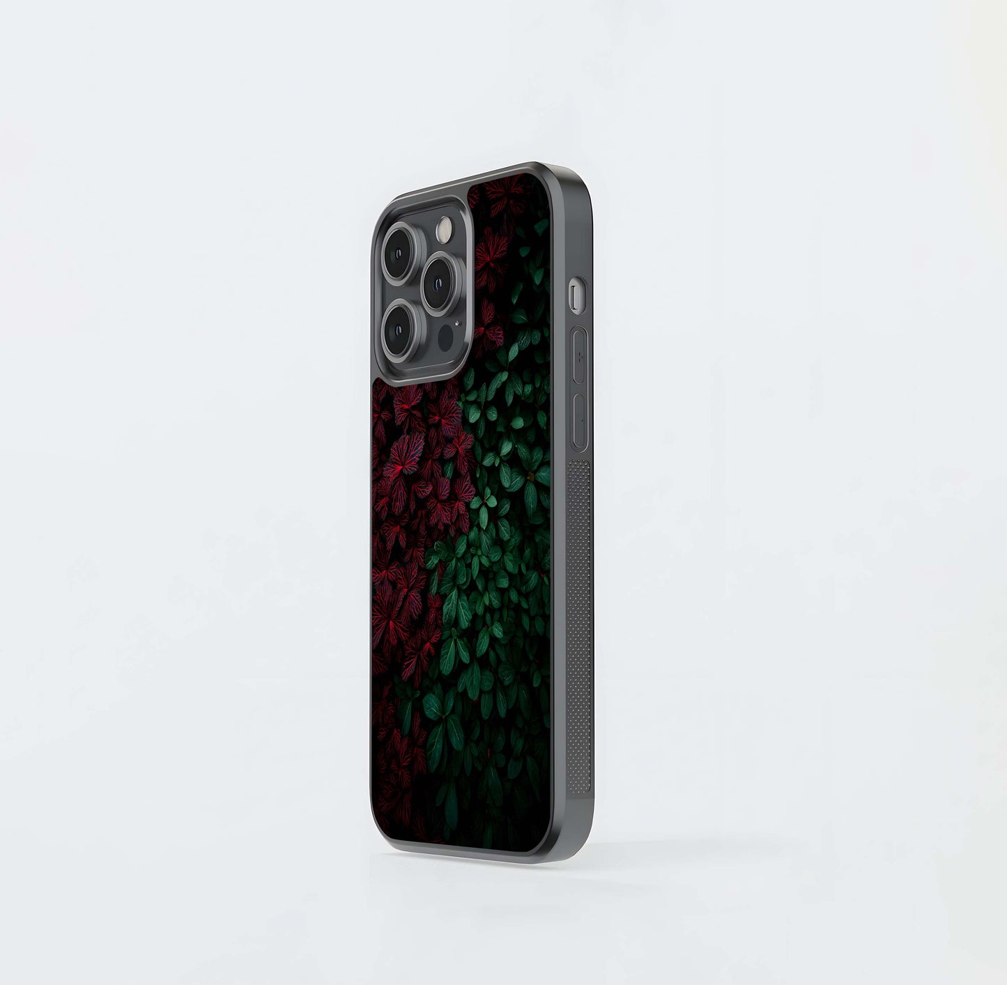 Red and Green Foliage Glass Case