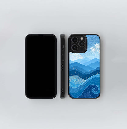 Blue Horizon Swirls Glass Case