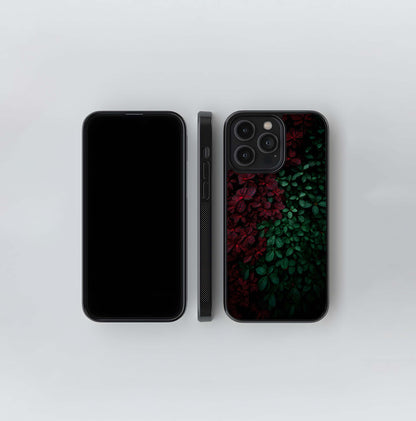 Red and Green Foliage Glass Case