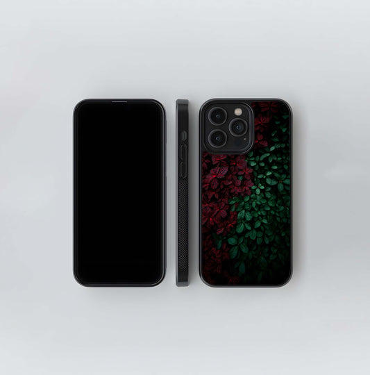 Red and Green Foliage Glass Case