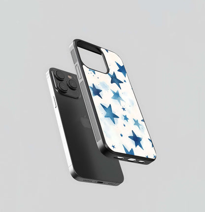 Blue Ink Stars Glass Case