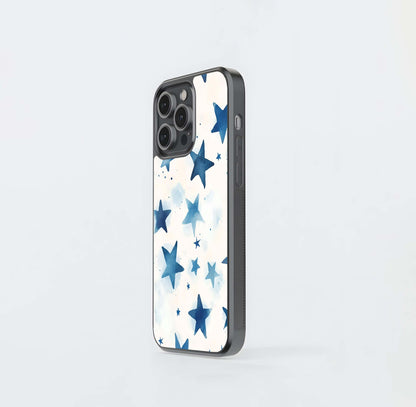 Blue Ink Stars Glass Case