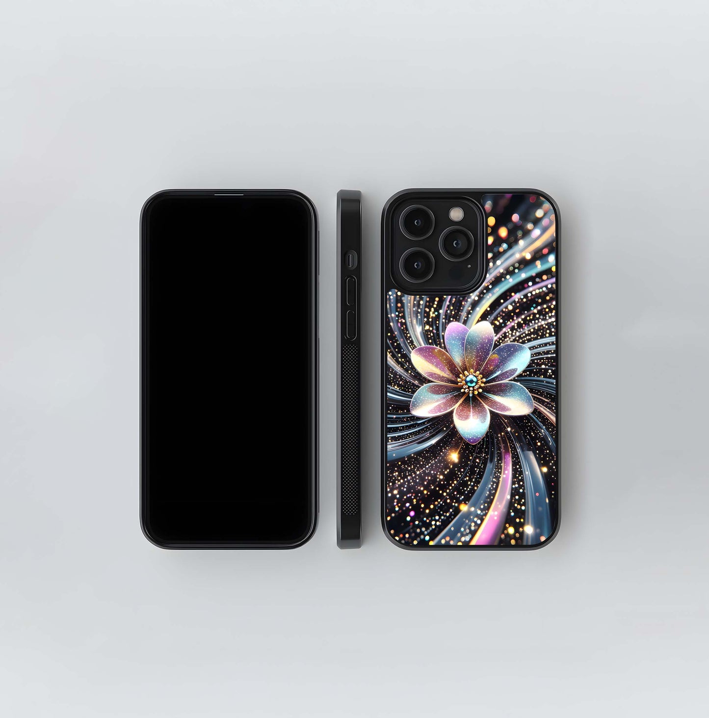 Galaxy Bloom Vortex Glass Case