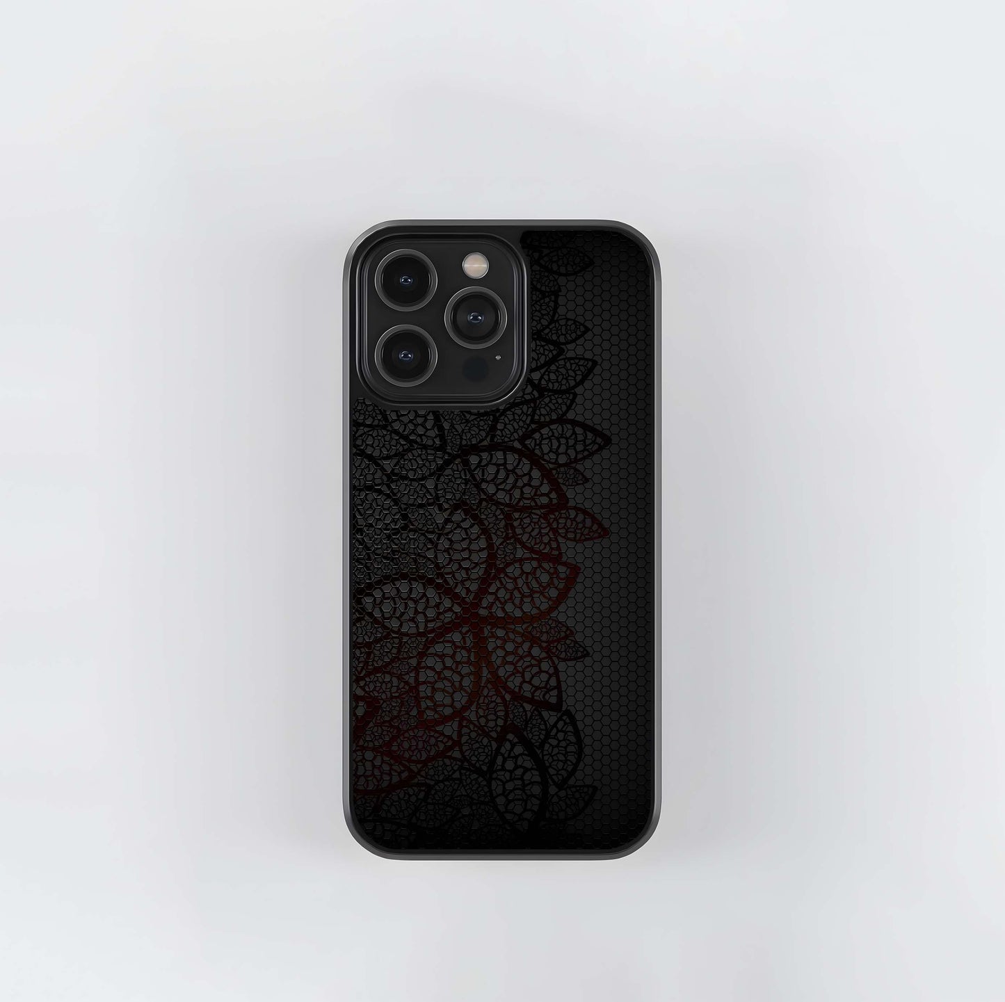 Lace Bloom Hex Texture Glass Case