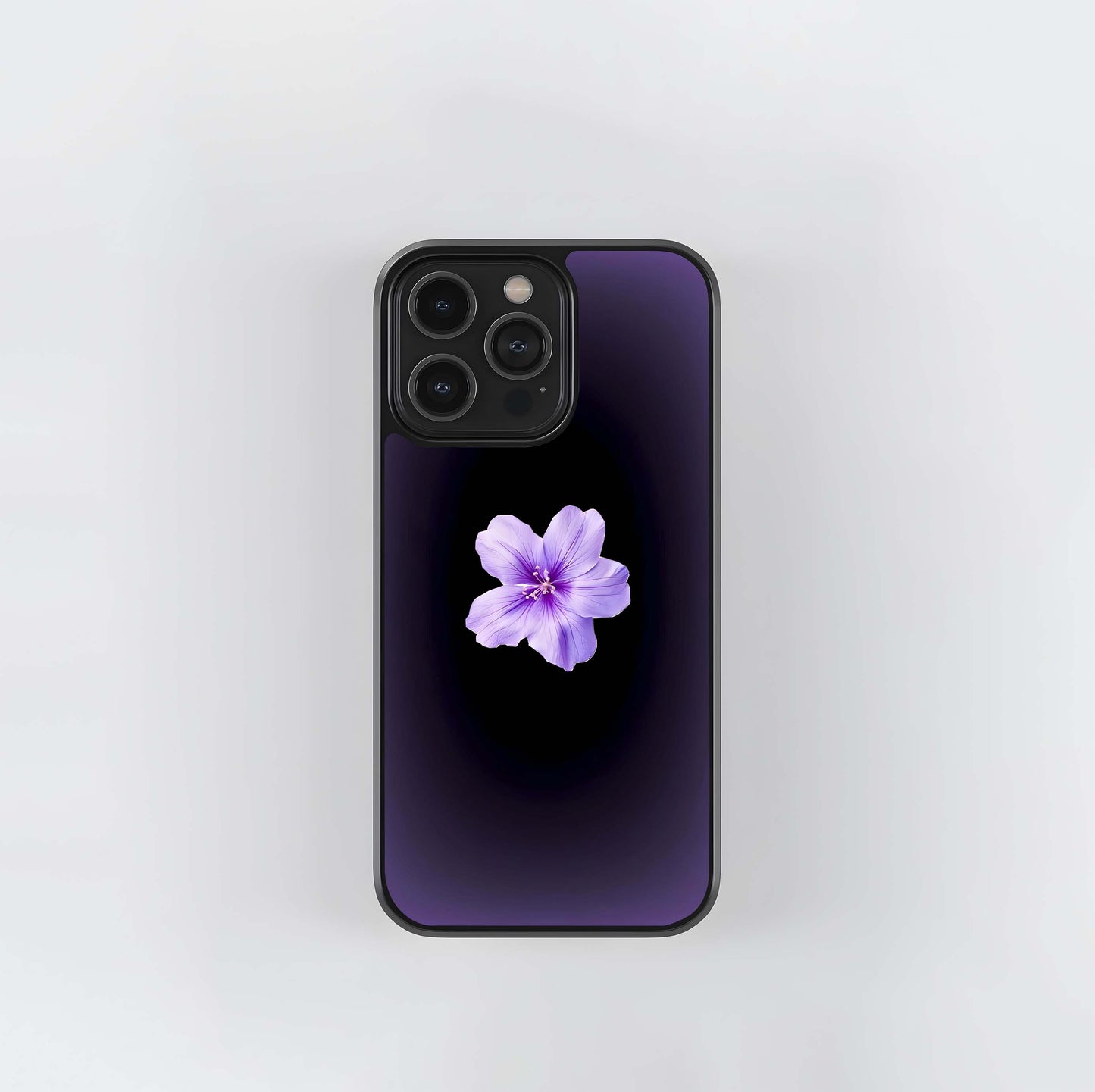flower on soft violet gradient Glass Case