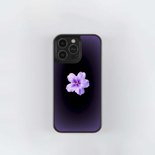 flower on soft violet gradient Glass Case