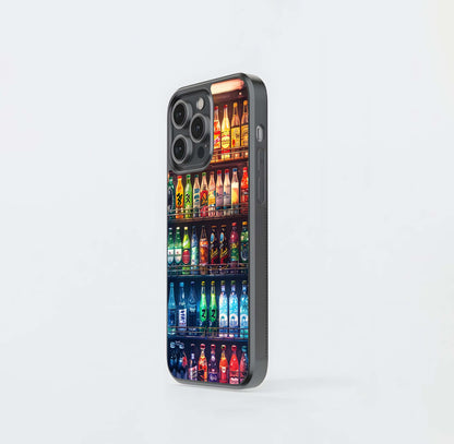 Colorful Soda Bottles Glass Case