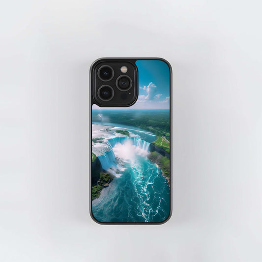 Aqua Blue Cascade Glass Case