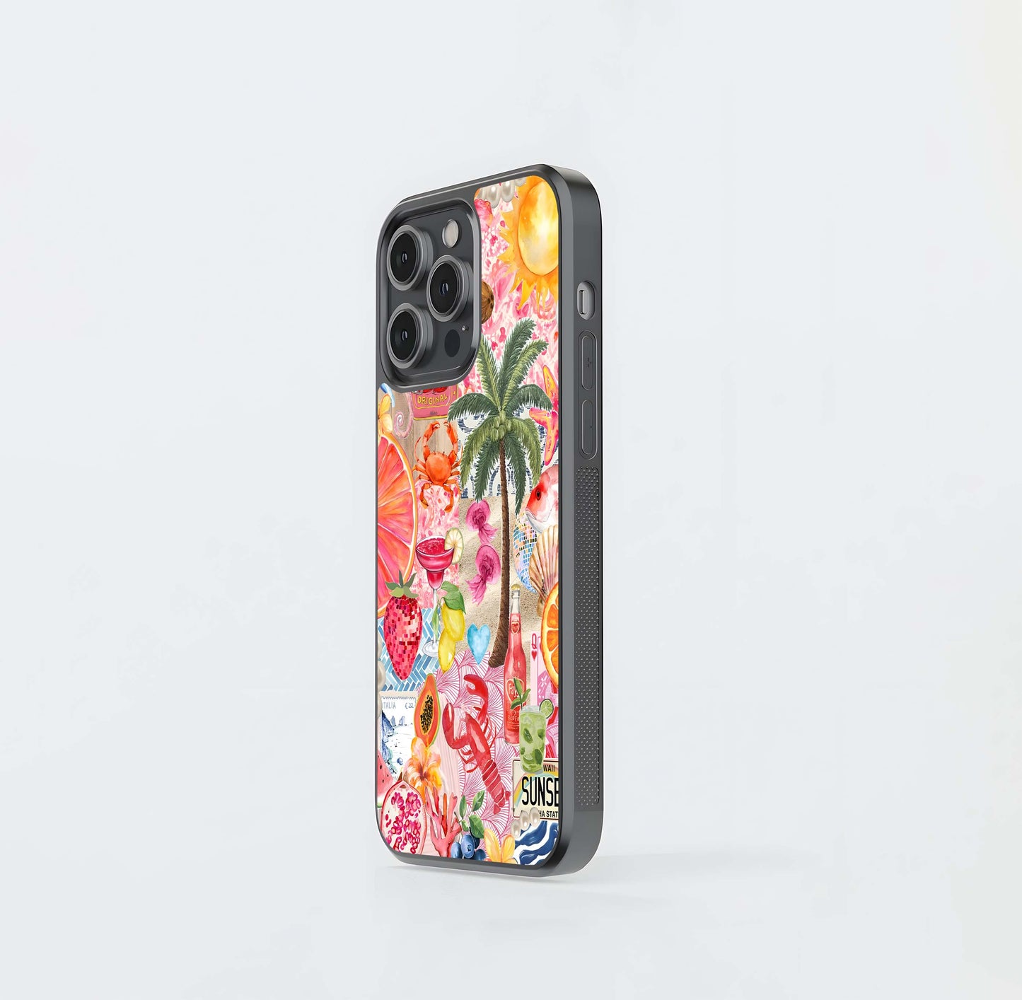 Colorful Tropical Sunset Glass Case