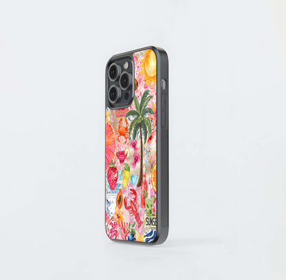 Colorful Tropical Sunset Glass Case
