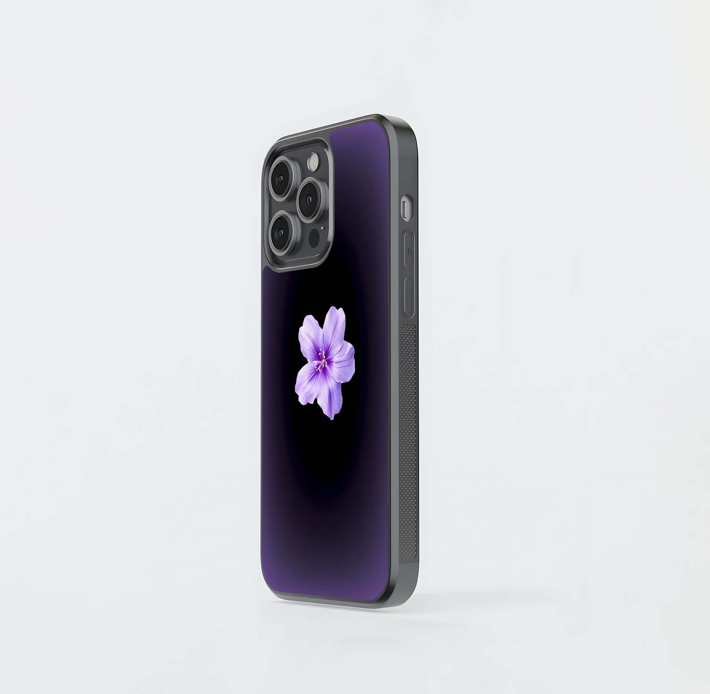 flower on soft violet gradient Glass Case
