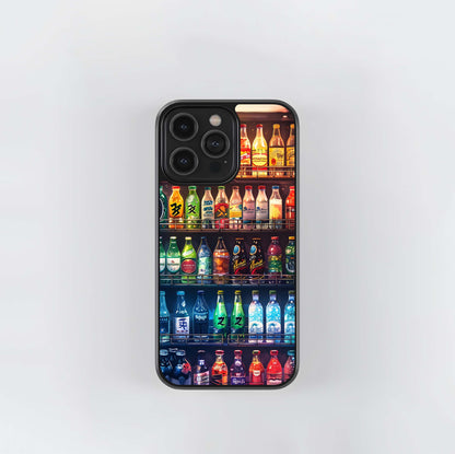 Colorful Soda Bottles Glass Case