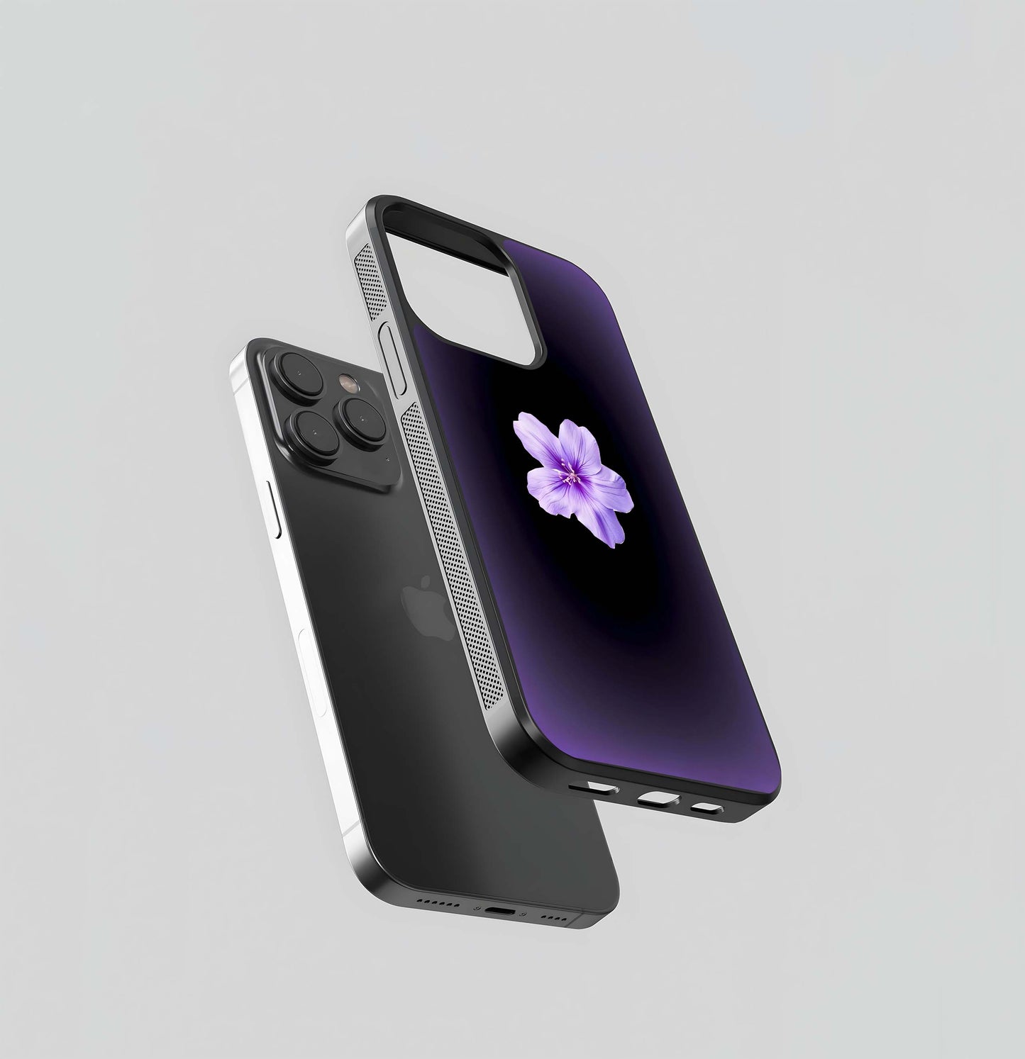 flower on soft violet gradient Glass Case