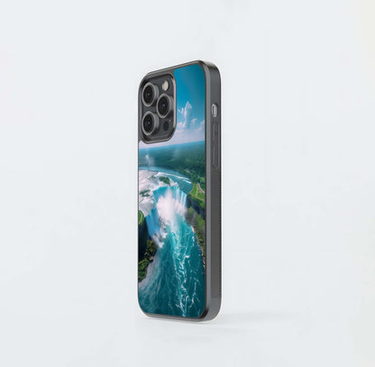 Aqua Blue Cascade Glass Case