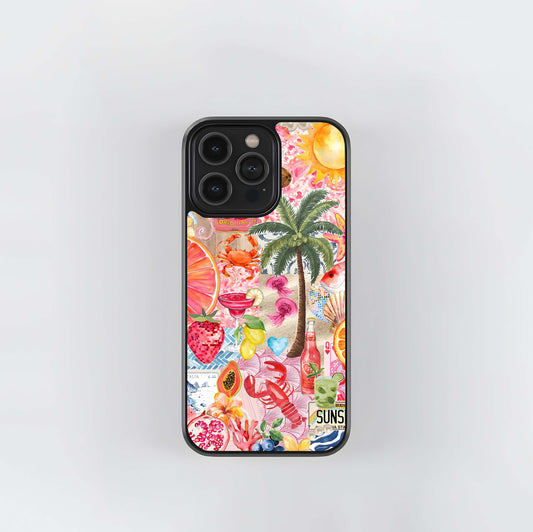 Colorful Tropical Sunset Glass Case