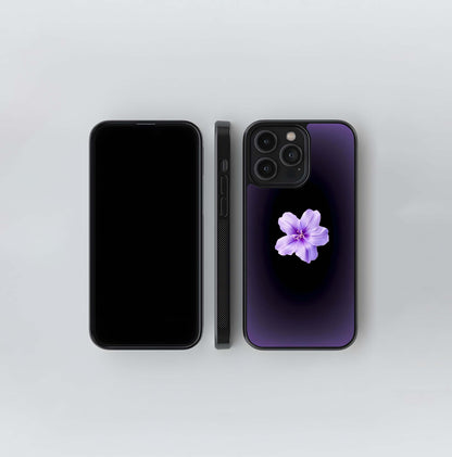 flower on soft violet gradient Glass Case