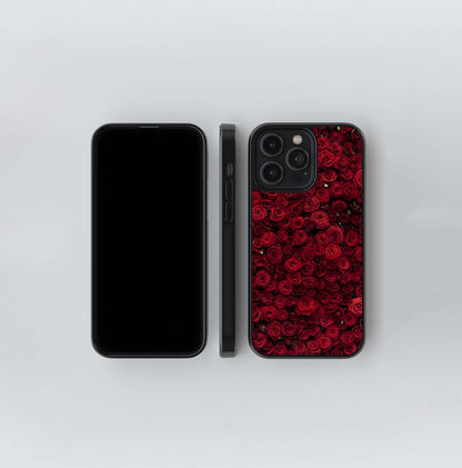 Red Roses Texture Glass Case