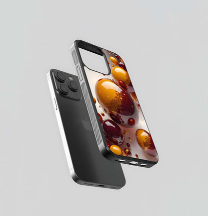 Garnet and Amber Orbs Glass Case