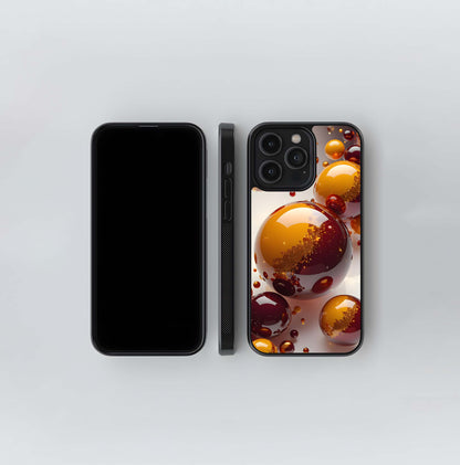 Garnet and Amber Orbs Glass Case