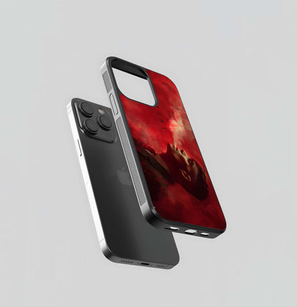 Red Smoke Aesthetic Glass Case