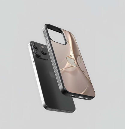 Rose Gold Apple Abstract Glass Case
