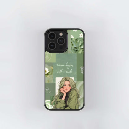 Sage Green Aesthetic Glass Case