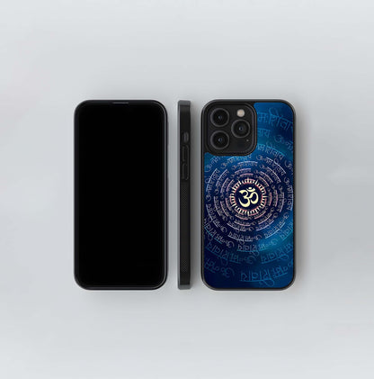 Om Namah Shivaya Vortex Glass Case