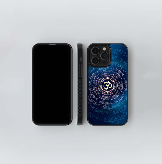 Om Namah Shivaya Vortex Glass Case