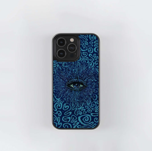 Staring Eye Abstract Swirl Glass Case