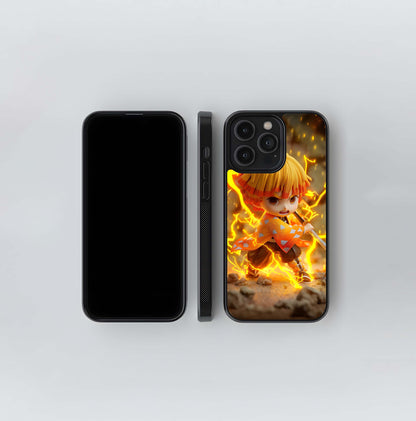 Chibi Zenitsu Thunder Breath Glass Case