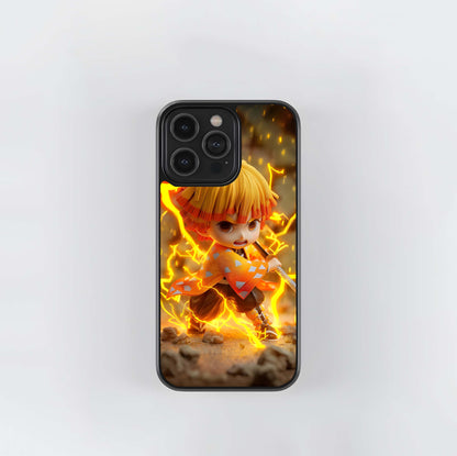 Chibi Zenitsu Thunder Breath Glass Case