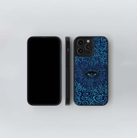 Staring Eye Abstract Swirl Glass Case
