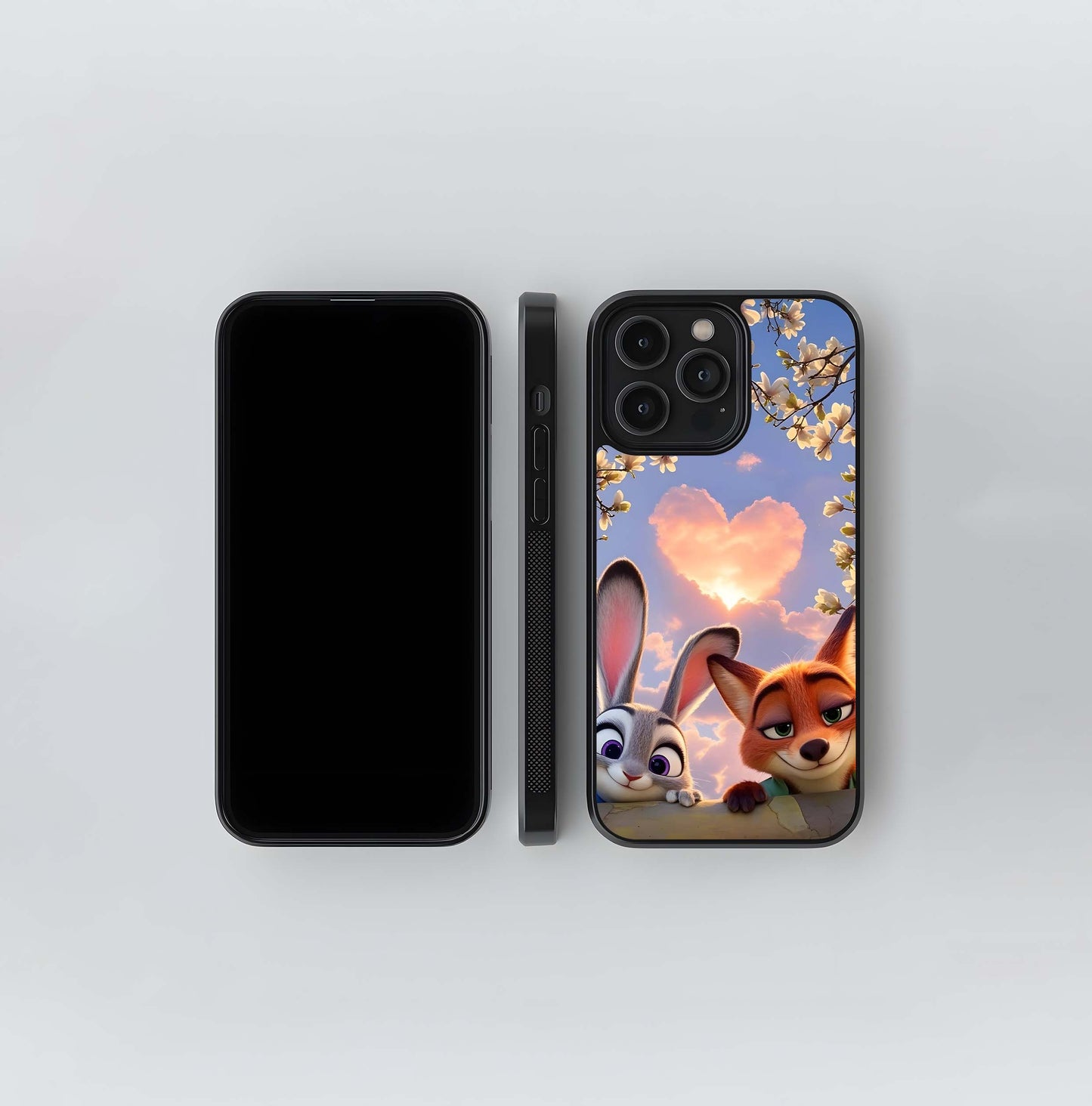 Fluffy Heart Sky Glass Case