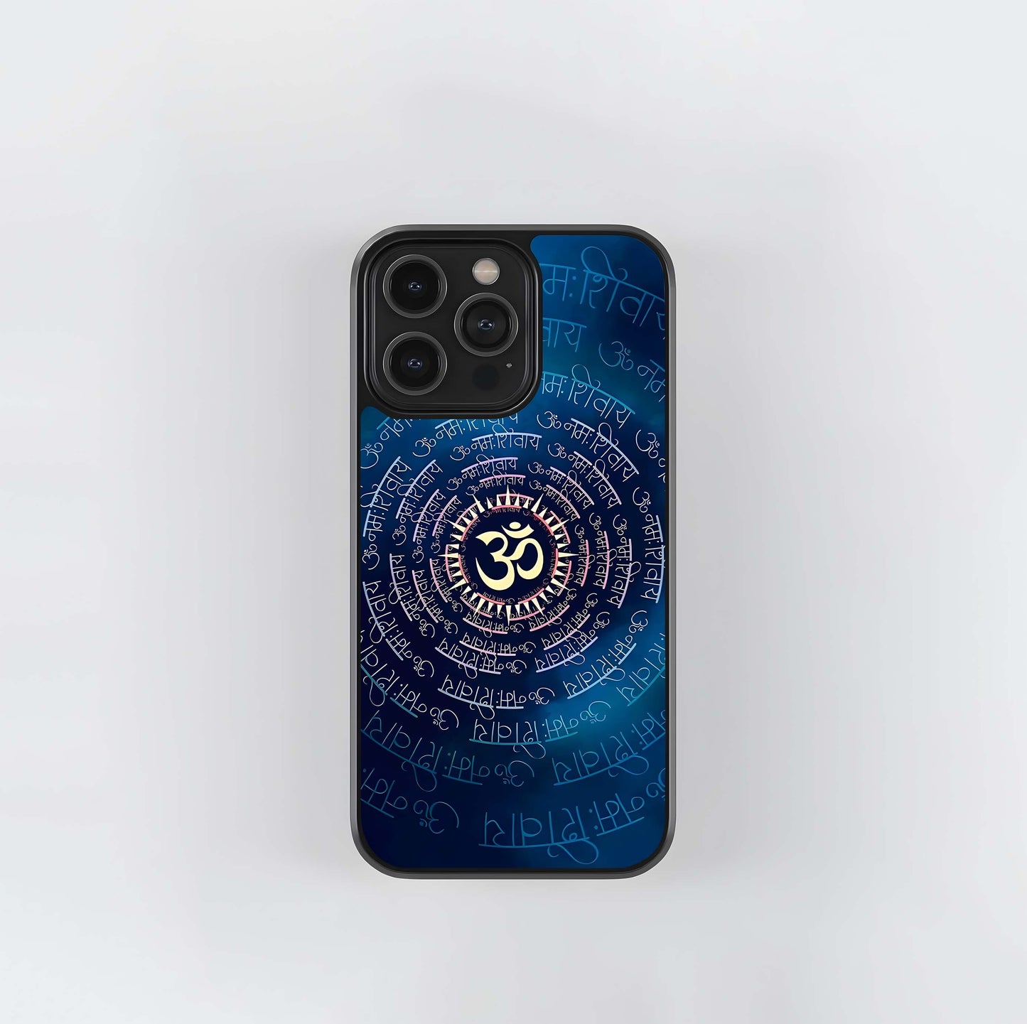 Om Namah Shivaya Vortex Glass Case