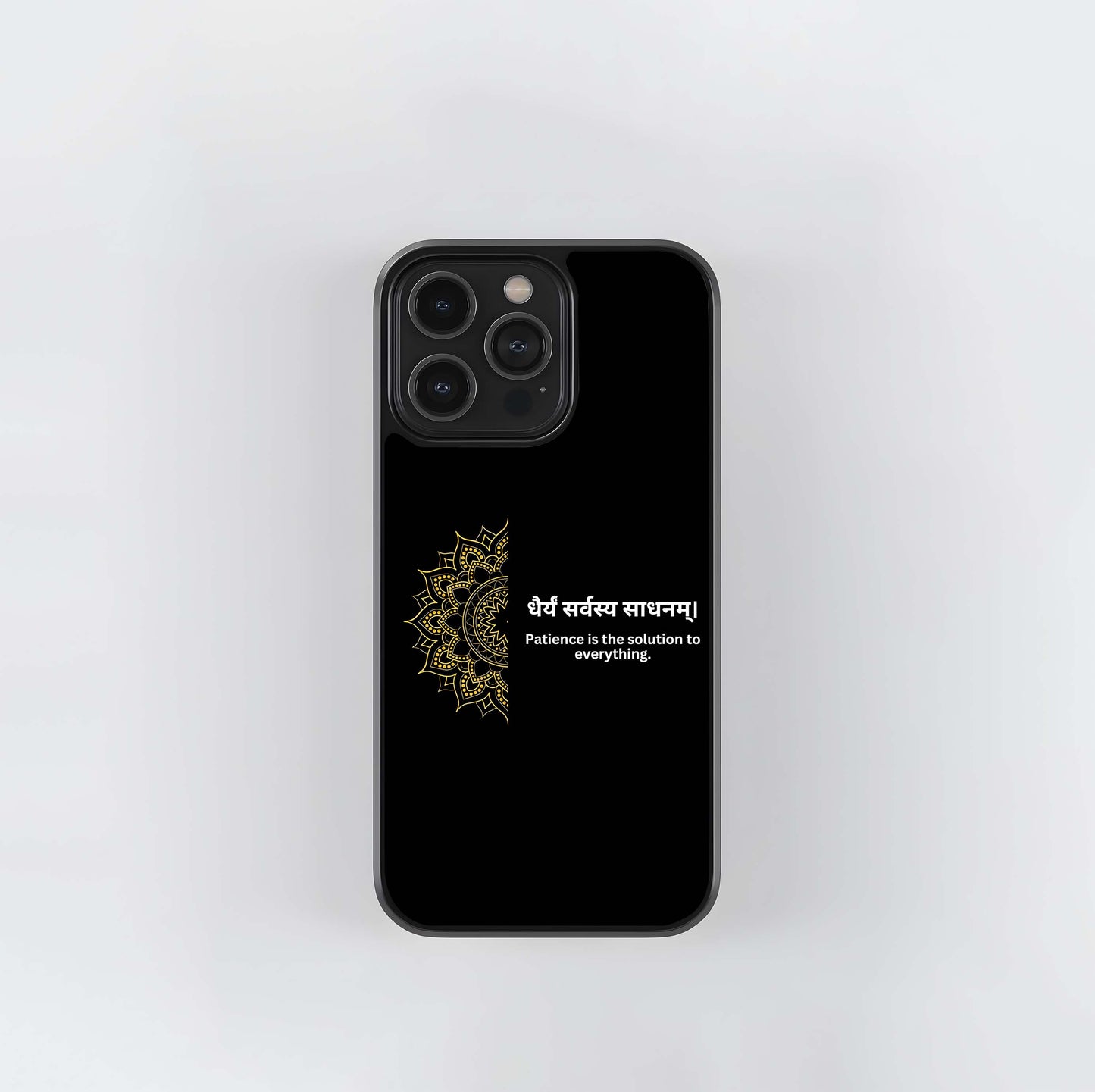 Sanskrit Patience Mandala Glass Case