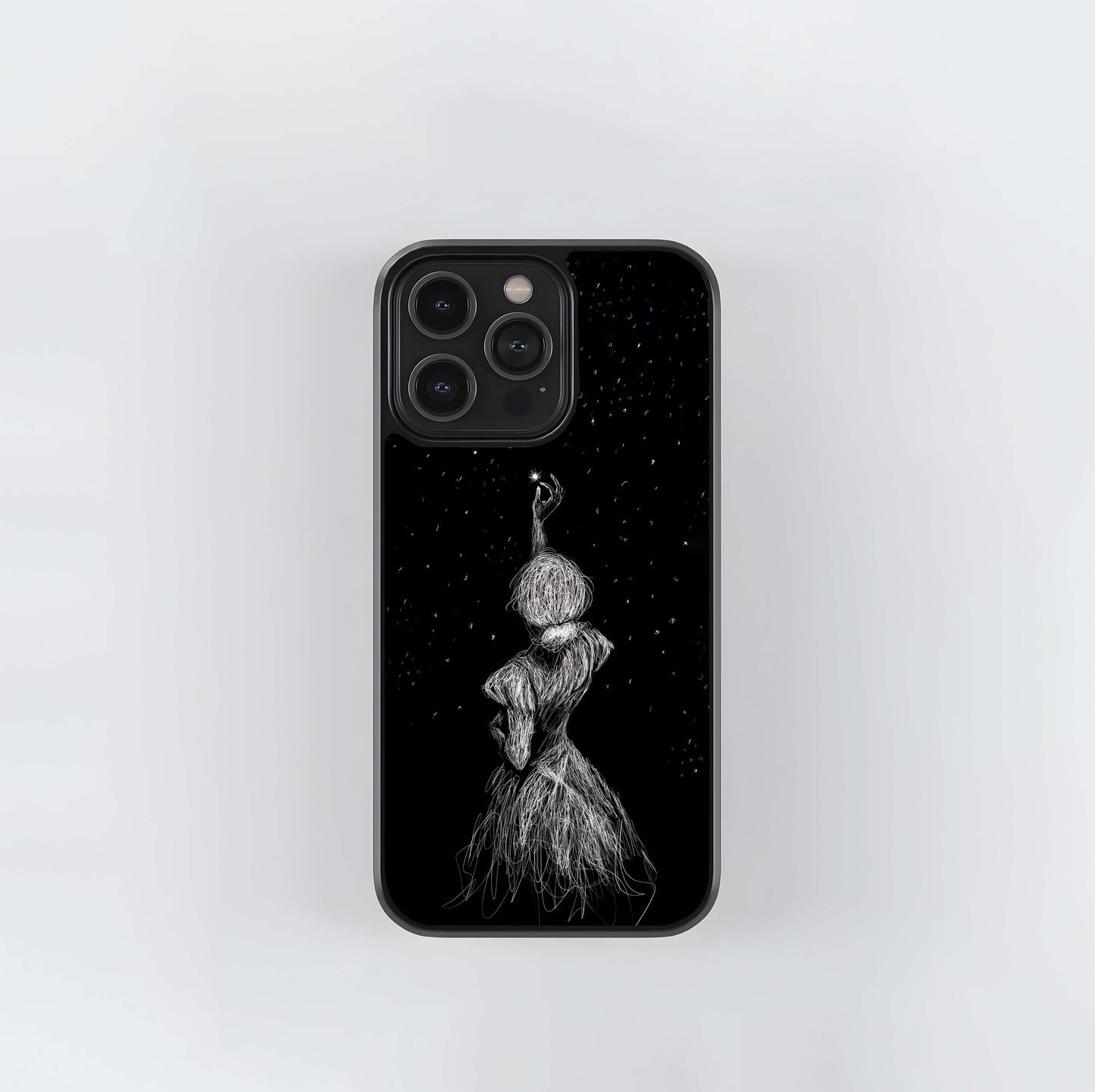 Scribble Art Reaching for Stars Glass Case