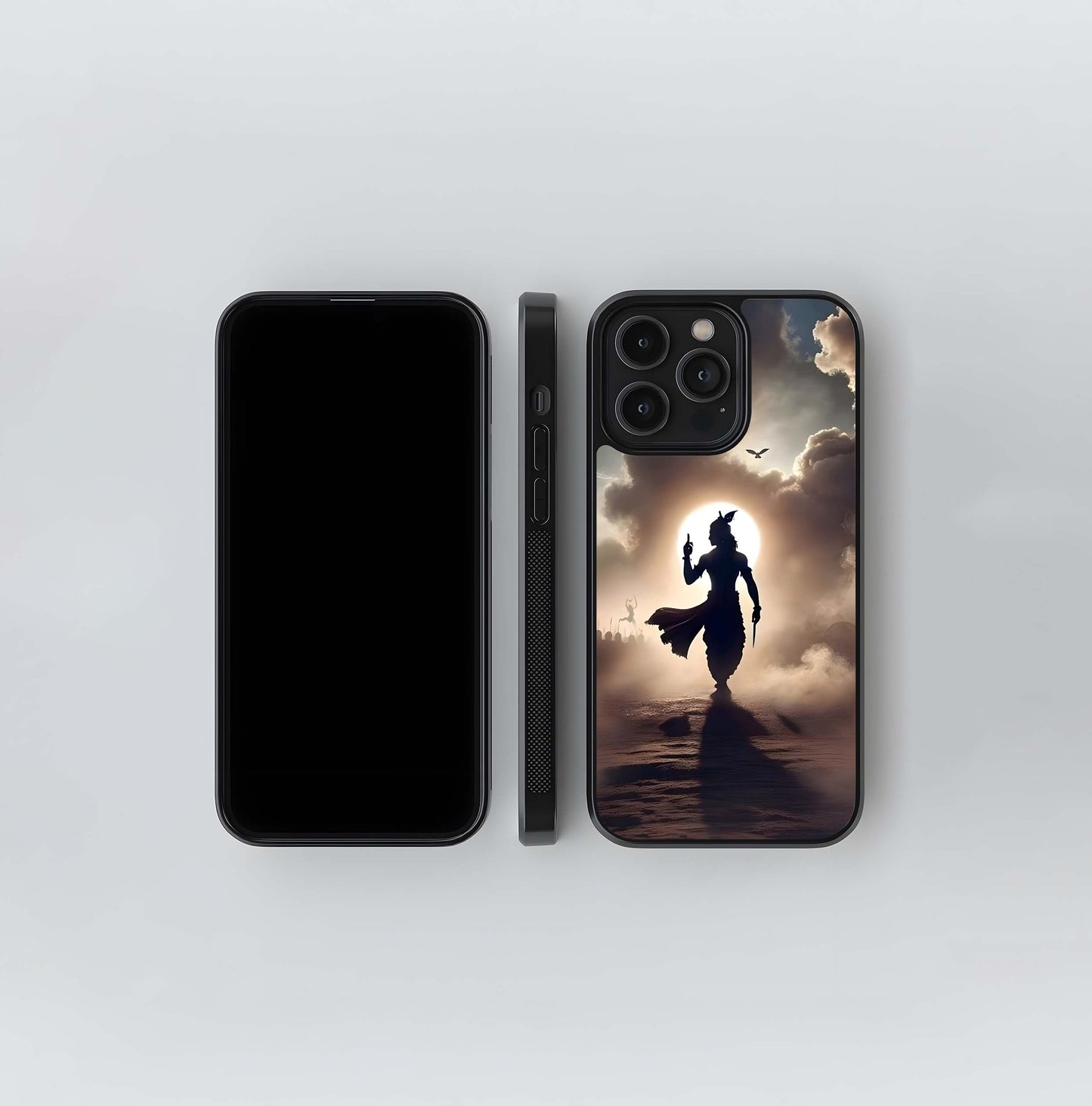 Lord Krishna's Divine March Glass Case