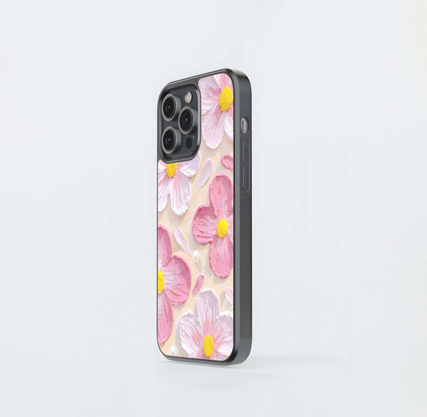 Blush Bloom Texture Glass Case