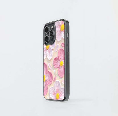 Blush Bloom Texture Glass Case