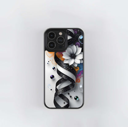 Glitter Swirl DNA Ribbon Glass Case